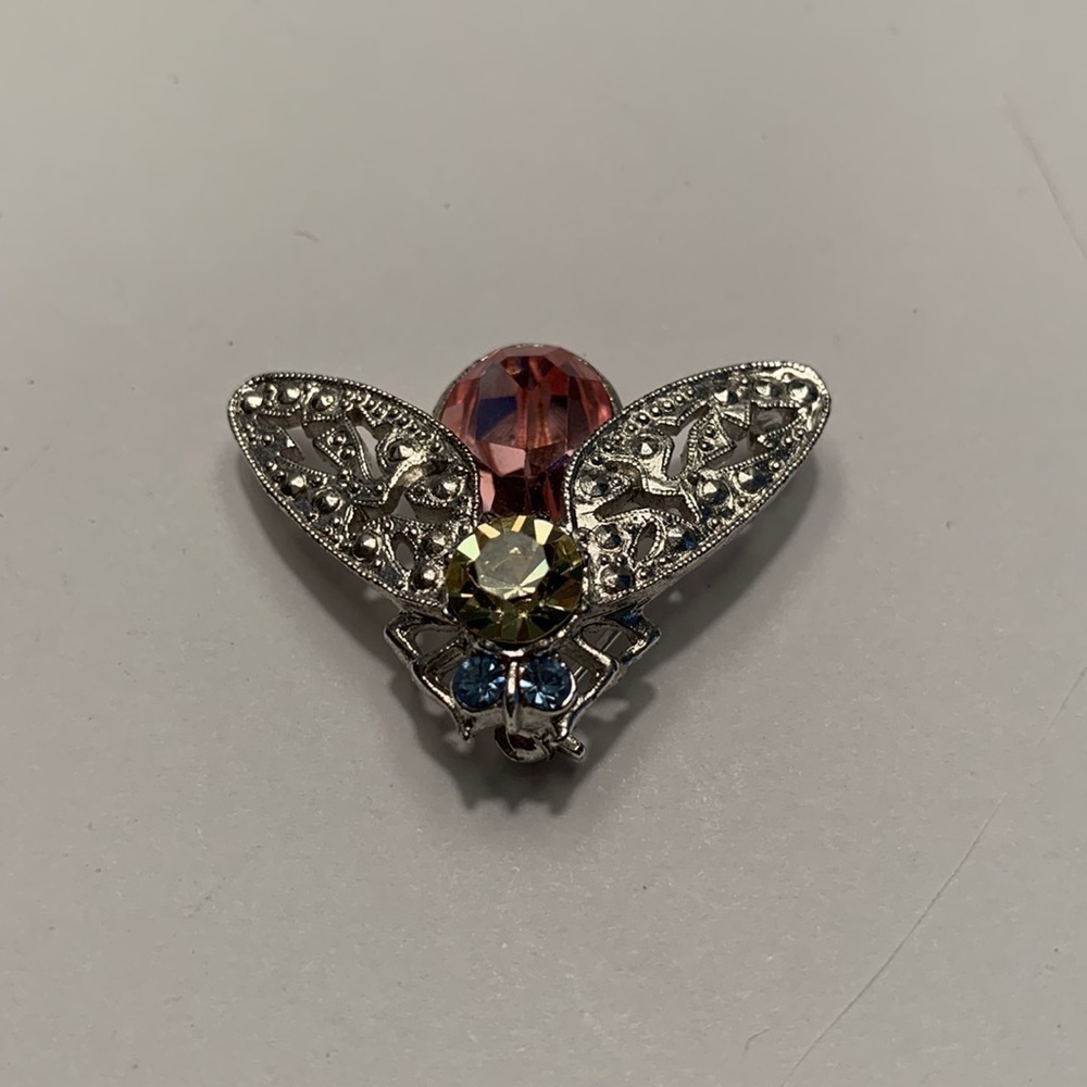 Rhinestone Bee or Fly Brooch great condition